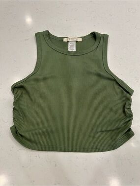 OOTDFash Olive Green Ribbed Crop Tank